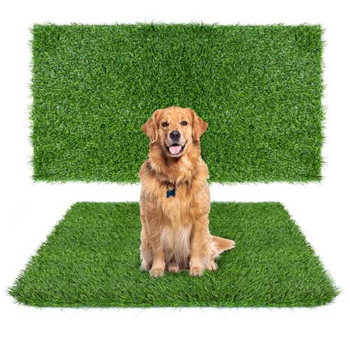 GLOBREEN Thick Artificial Grass Pee Pads for Large Dogs, 45" x 32" Puppy Pets Fake Turf Grass Patch Potty Training, High Drainage - size: 32x45 Inch