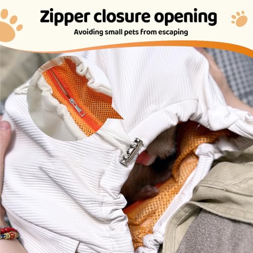 Ferret Sling Carrier, Soft Breathable Small Animal Sling Bag with Widened & Adjustable Shoulder Strap for Ferrets Puppy Kitten Rabbit
