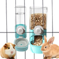 Hanging Cage Automatic Pet Food Water Dispenser, 41oz Hanging Automatic Food Dispenser, 18oz Pet Water Bottle for Cage Crate, Suitable for Kitten Rabbit Chinchilla Hedgehog Ferret (Blue, 41Oz) - color: Blue