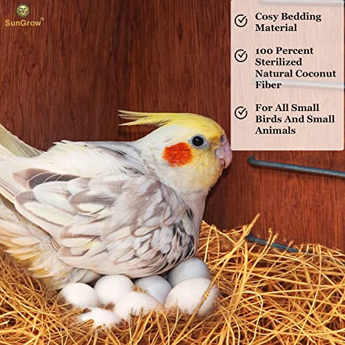 SunGrow Finch Coconut Fiber, Loose Bedding Substrate for Birds Nest Cages, Nesting Material for Budgie Hummingbird Canary Parakeet, 1.5 oz - color: Natural coconut fiber, size: 1.5 Ounce