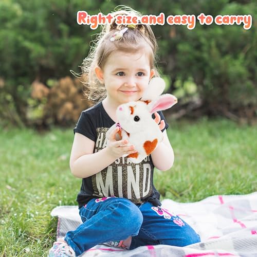 Easfan Brown Jumping Bunny Talking Interactive Plush Toy Gift for Kids | Hopping spotted, moving ears & nose, singing shaking glowing, electric toy, gift for Toddlers - style: Bunny_Brown