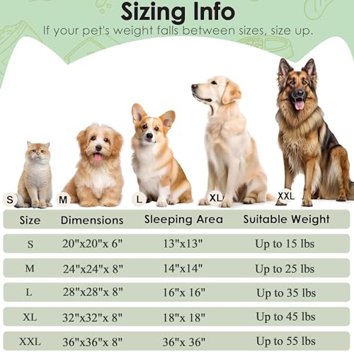 Dog Beds Large Sized Dog and Cats, 32in Pet Beds for Large Pet, Washable Indestructible Extra Large Dog Bed (Green) - color: Green, size: 32.0"L x 32.0"W x 8.0"Th