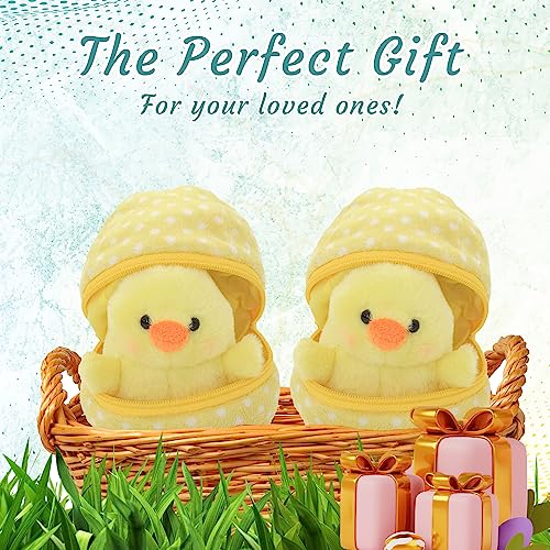Easter Stuffed Animal - 6 inch - Surprise Zip up Egg Hideaway Springtime Inspired Plush Toy Gift for Kids, Boys and Girls - Easter Mother's Day Birthday (Chick-Egg) - color: Chick-egg