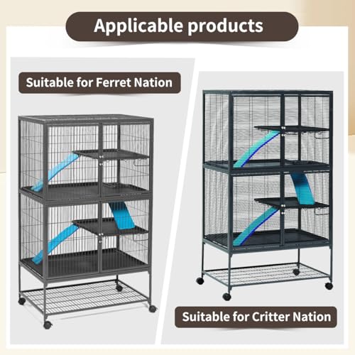 YKD Aluminum Alloy Scatter Guard for Ferret Nation & Critter Nation Cages | Urine Guard Easy Install Poop Guard to Contain Mess, Keep Floor Clean for Chinchillas, Rats (Black, Single Layer Set) - size: Single Layer Set