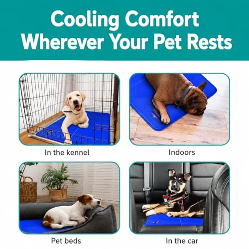 Arf Pets Dog Cooling Mat - Solid Gel Self-Cool Pad | Durable & Non-Toxic | Pressure-Activated | No Water, Electricity, Batteries or Refrigeration Needed | For Beds, Kennels & Crates - size: 23 x 35