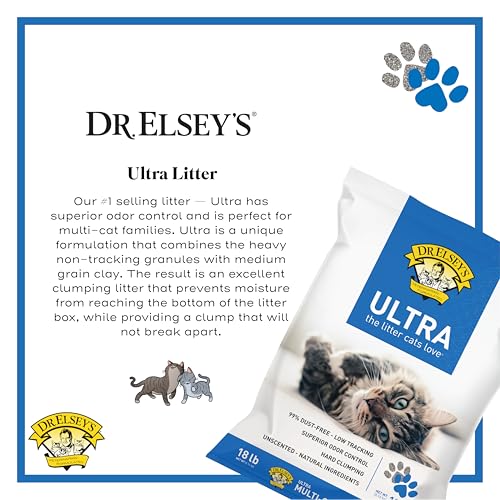 Dr. Elsey's Ultra Unscented Clumping Clay Cat Litter 18 lb Bag - size: 18 lb