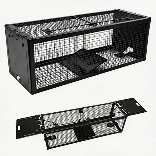 17-inch Large Double-Entry Humane Rat Trap with a Sturdy Metal cage, Suitable for Chipmunk and mice, Featuring a Highly Sensitive Trigger Pedal, for Indoor and Outdoor use