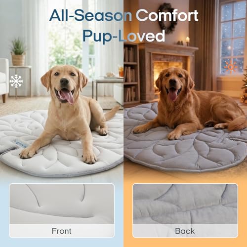 Dog Cooling Mat Washable Pet Cooling Mat, Self Cooling Mat for Dogs Large | 35" x 33", Thick Portable Foldable Cooling Pad for Indoor Outdoor, Crate, Travel, Camping and Beach - color: Grey, size: Medium