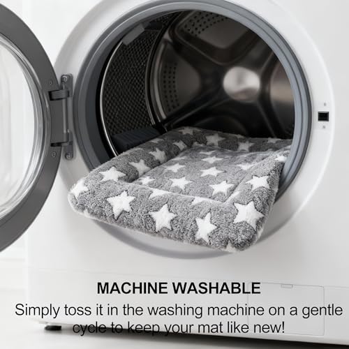 Dog Bed Mat, Reversible Crate Pad & Cute Dog Bed - Machine Washable Kennel Mat with Ultra Soft for Small Dogs & Cats - color: Grey&Star, size: 18"L x 14"W x 1.5"Th