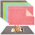 Barydat 8 Pcs Guinea Pig Cage Liner 16x12'' Washable Rabbit Fleece Mat | Reusable Training Bedding Pee Sleeping Pad for Animal Hamster Chinchilla(Gray, Green, Pink, Blue) - color: Gray, Green, Pink, Blue, size: 16x12''