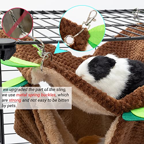 Guinea Pig Hideout, Hammock & Tunnel, Washable Cage Accessories | Warm Soft Fleece Pet House for Guinea Pig, Hamster, Rat, Chinchilla - size: One Size