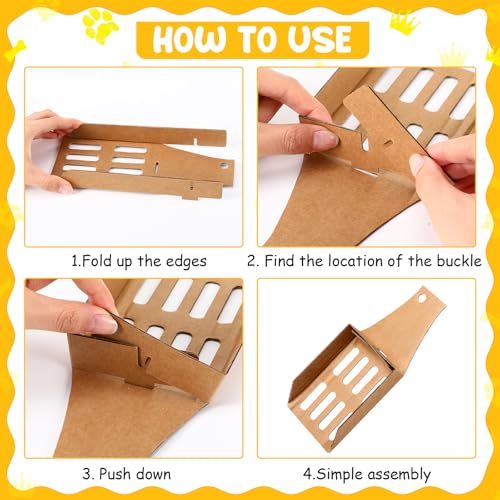 Watersay 30 Pcs Disposable Cat Litter Scoops 8.3x3.3 Inch Portable Kitty Litter Scooper with Holder Shovel Cardboard Plastic Free Litter Scoop with Holes for Travel Cat Litter Box