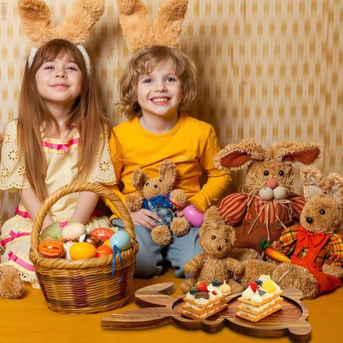 Farmhouse Bunny Serving Wood Trays (Set of 1),Nesting Rabbit-Shaped Wooden Charcuterie Serving Platters for Easter or Spring Rustic Decorative - size: One Size