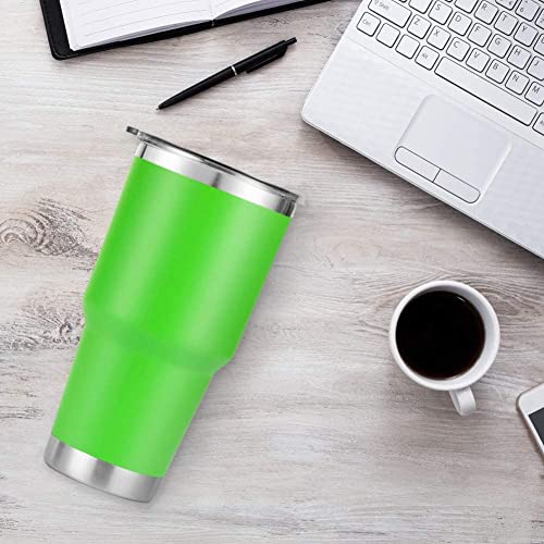 D·S 30 oz Lime Tumbler Double Wall Vacuum Insulated Travel Coffee Mug | Double Wall Vacuum Suit Cold and Hot Drink Fits in standard car cup holders With Splash-Proof Lid - color: Lime Green