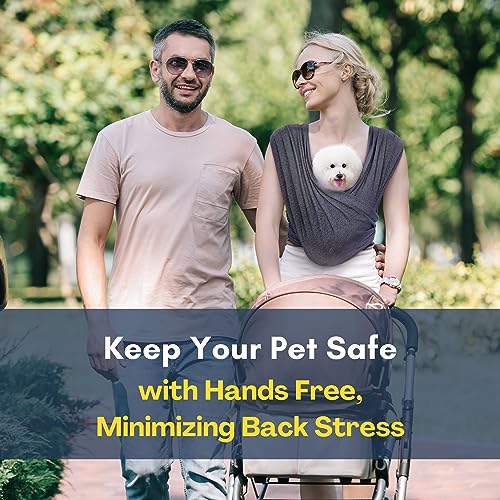 Small Dog Sling Carrier, Hands-Free, Charcoal Black, Plus | Patented Front Carrier Reduces Back and Neck Strain; Adjustable, Soft Cotton, 3D Air Mesh for Puppies & Cats up to 20 lb - color: Charcoal Black, size: Plus
