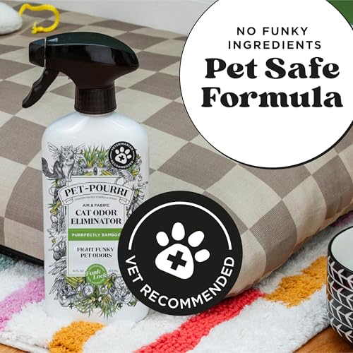 Pet-Pourri Smell Ya Litter Cat Litter Deodorizer Spray, Purrfectly Bamboo 3.4 Fl Oz, Up to 170 Uses, Pet Odor Remover with Essential Oils for Air, Carpet, Urine, Vet Recommended, Bergamot Bamboo Scent - size: 3.4 Fl Oz (Pack of 1)