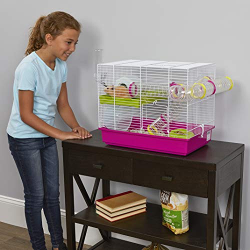 Ferplast Laura Small Hamster Cage | Fun & Interactive Cage Measures 18.11L x 11.61W x 14.8H & Includes All Accessories - style: Laura Hamster Cage
