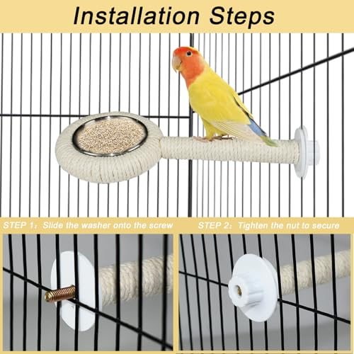 ASOCEA Bird Perch Feeding Cup,Bird Bowls for Cage Parakeet Feeder Parrot Food Bowls Parrot Cage Accessory for Budgie Lovebird Cockatiel Parakeet Canary Finch Small Parrots,Beige - color: beige bird feeding cup