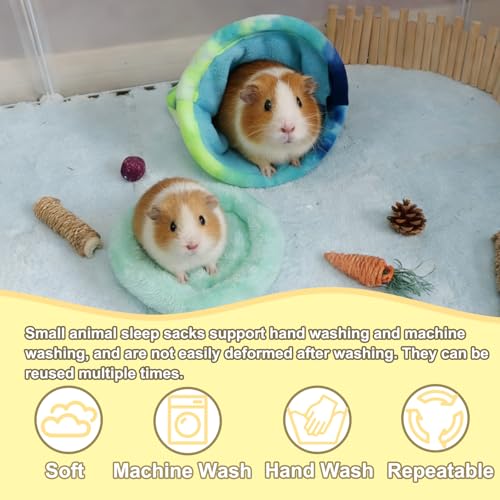 kathson Guinea Pig Snuggle Sack, Soft Fleece Sleep Sacks Large Guinea Pig Hideout Small Animal Hideout Pet Sleeping Bag for Hamster Rat Chinchilla Ferret, 2pcs (Green) - color: Green
