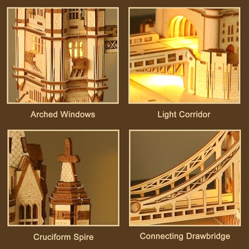 3D Wooden Puzzle for Adults, England Britain London Bridge Wood Architecture Model, DIY Mechanical Building Kit Craft Hobbies Toy, Birthday Festival Gift for Women Men, Home Decor, 450 PCS - style: London Bridge