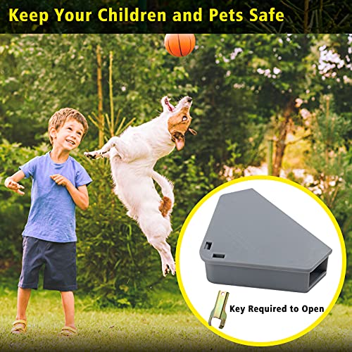 Anblak Mouse Station with Keys Grey 12 Pack, Key Required Mouse Stations, Mice Stations, Keeps Children and Pets Safe Indoor & Outdoor - color: Grey, size: 12 pack