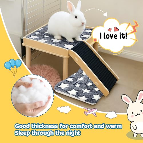 2 Pack Bunny Rabbit Bed - 10 x 13 Inch Upgraded-Thickness Pee Pads Bedding | Washable Bunny Rabbit Pee Pad with Absorbent Surface Helps Keep Cages Dry, Reusable Bedding for Rest Areas (Gray & Pink, M) - color: Gray + Pink, size: 10" X 13" - 2 Pack