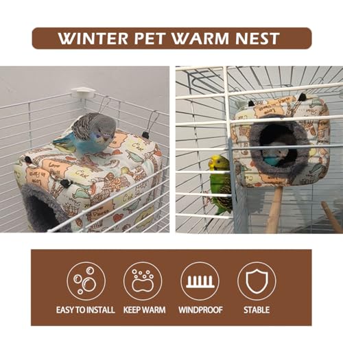 Bird Hammock Bed - Plush Nest for Parakeet Cockatiel Conure Lovebird etc | Warm, soft, breathable, cute, shape preserving