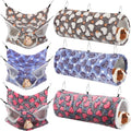 6 Pcs Rat Hammock Set Ferret Hanging Tunnel 3 Tier Guinea Pig Hammocks Hideout Soft Chinchilla Bed for Cage Accessories Hide,Play and Sleep(Cute,Heart) - color: Cute
