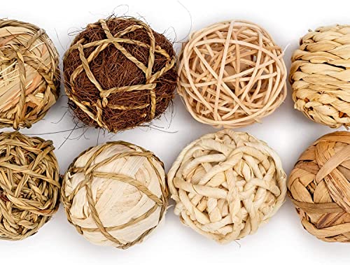andwe Small Animals Play & Activity Balls Rolling Chew Toys for Rabbits Guinea Pigs Chinchilla - size: Pack of 8