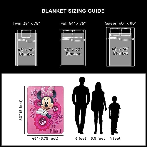 Disney Junior Minnie Mouse Fleece Throw So Many Bows 45"X60" Blanket - color: So Many Bows, size: 45" x 60"