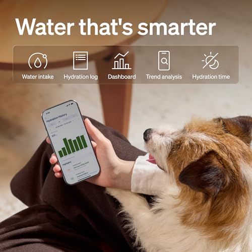 PETLIBRO Quiet Dog Water Fountain Stainless Steel Tray, Smart Pet Water Fountain for Dogs Inside with App Monitoring, 3L Dog Fountain Water Bowl, Automatic Water Dispenser for Dogs, Cat Water Fountain - size: Fountain