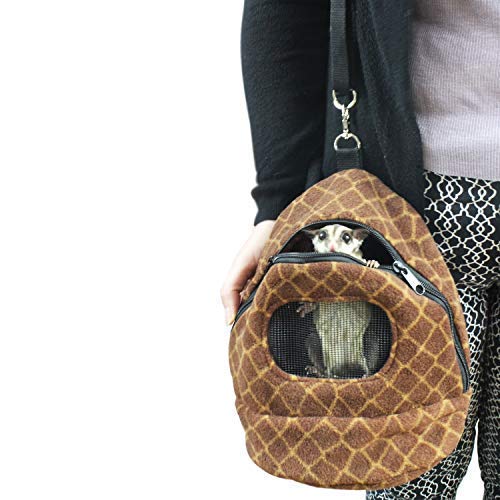 Kucci Carry Pouch - Fleece Travel Bonding Carrier Bag - for Sugar Gliders, Squirrels, Marmosets, Hamsters, Rodents, Rats, Reptiles & Other Small Pets (X-Large) - size: X-Large