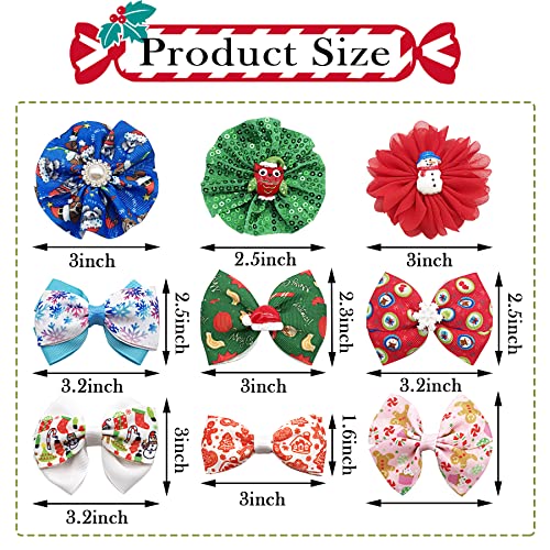 PET SHOW 4pcs Small Dogs Collar Flowers and Bows Charms For Festival Holiday Party Cats Rabbits Slides on Collars Leashes Puppies Medium Dog Collar Attachment - color: Christmas-12pcs