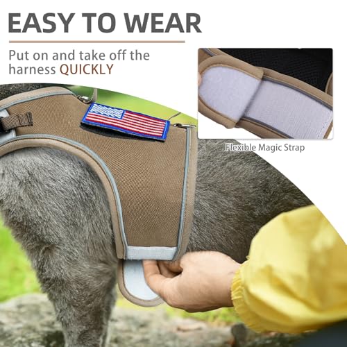 PUPTECK Soft Mesh Cat Vest Harness and Leash Set Puppy Padded Pet Harnesses Escape Proof for Cats Small Dogs Rabbits Bunny, Tactical Yellow, M - color: Brown(Tactical), size: M(NECK 7", CHEST 10.5", 4-6 lbs)