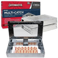 Catchmaster Multi-Catch Mouse Trap 3-Pack, Humane Mouse Traps Indoor for Home, Includes Replaceable Glue Board, Live Catch Pest Control for Garage & Shed - size: 3-Traps Metallic