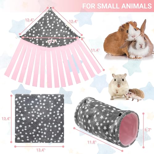 Guinea Pig Hideout, 3 Pack Tunnel Mat Corner Pet Cage Accessories | Soft Fleece Small Animal Hideaway Set Cage Accessories for Guinea Pig, Rabbit, Ferret, Chinchilla, Hedgehog - size: 3 pack
