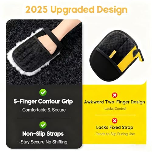 Amouy Pet Hair Removal Glove for Cats & Dogs, 2 PCS Upgraded Five-Finger Electrostatic Pet Hair Gloves, Reusable Magic Brush Pet Hair Remover Tool for Laundry, Couch, Carpet, Car Seat