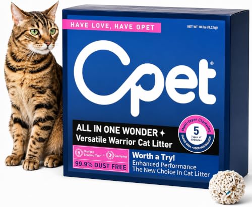 OPET Mixed Tofu Bentonite Multi-Cat Cat Litter 18LB, Strong Fast Clumping Kitty Litter, 99.9% Dust Free & Low Tracking, High Absorbent & Odor Control, Natural Pet Litter (Fresh)
