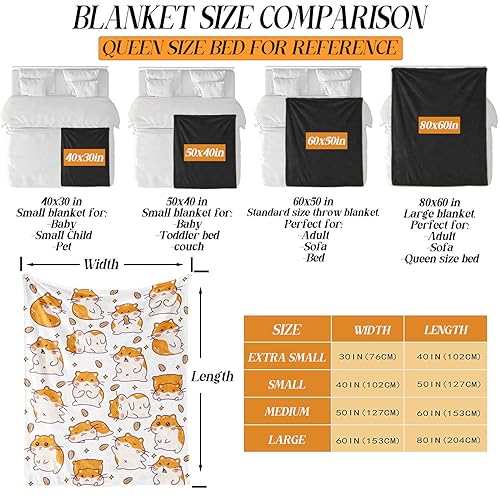 Hamster Throw Blanket for Kids Boys Girls Gifts, 50” x 40” | Soft Flannel, Lightweight but warm, Machine washable, HD print, Wrinkle & shrink resistant, Anti-pilling, Suitable all ages - color: Hamster Blanket 3, size: Small(40"x50")
