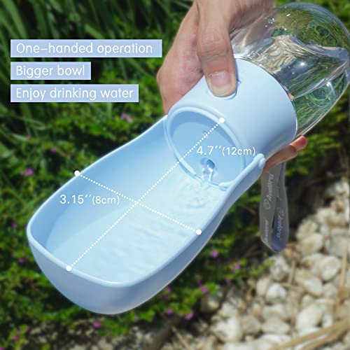 Foldable Dog Water Bottle, Leak-Proof Portable Water Dispenser with Travel Bowl, 10oz for Small Dogs, Cats, Puppies on Walks, Hiking & Travel, Dishwasher Safe Pet Supplies - color: Pink Purple, size: 19oz
