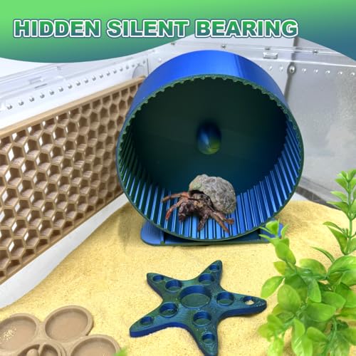 Hermit Crabs Running Wheel Toy - Silent Running Wheel for Hermit Crab Tank Accessories - Small Animal Wheel for Hermit Crab Hamster Gerbils
