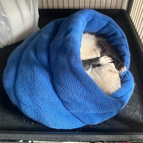 Ferret Bed Cave and Hideouts Comfortable，Hideaway Bed Accessories for CageBeds and Hideouts Safe & Cozy for All Ages Ferrets (Blue) - color: Blue