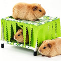Guinea Pig Hideout 2-Layer Guinea Pig Hammock Bottomless(Green) | guinea pig bed with curtain washable Small Animal Hide Tent Rat Hideaway for Guinea Pig,hamster,Ferret,Chinchilla etc