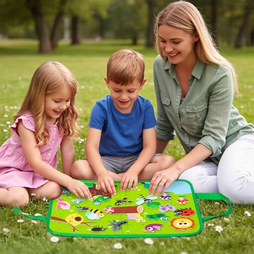 WATINC Travel Felt Board Story Set - 25PCS Portable Felt Board Educational Birthday Gift for Boys & Girls, Themed Storytelling Preschool Early Learning Interactive Play Kit for Toddlers (Insect) - style: Insect