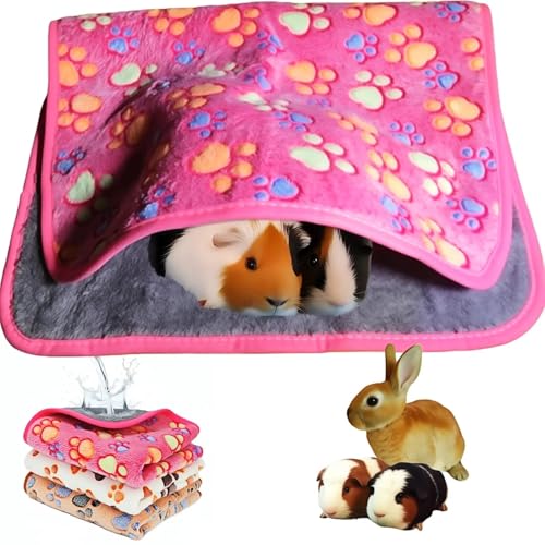 Waterproof Guinea Pig Blankets Washable 3 Pack Small Animal Fleece Cage Liners Pet Soft Sleep Mat Pad Cover Warm Flannel Throw for Hamster Guinea Pig Rabbit Chinchilla Hedgehog Ferret 23"×16"