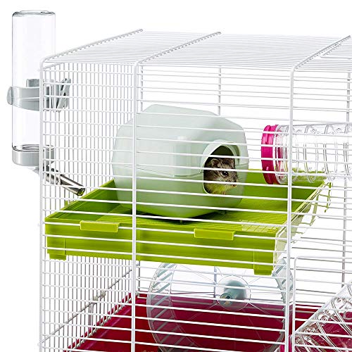 Ferplast Laura Small Hamster Cage | Fun & Interactive Cage Measures 18.11L x 11.61W x 14.8H & Includes All Accessories - style: Laura Hamster Cage