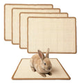 4PCS Rabbit Scratching Mats, Natural Sisal Bunny Scratch Pad Rabbit Mats for Cages, Claws and Teeth Care, Rabbit Chew Toys Bunny Accessories for Bedding Biting Sleeping Nesting (16x12in) - size: 4PCS