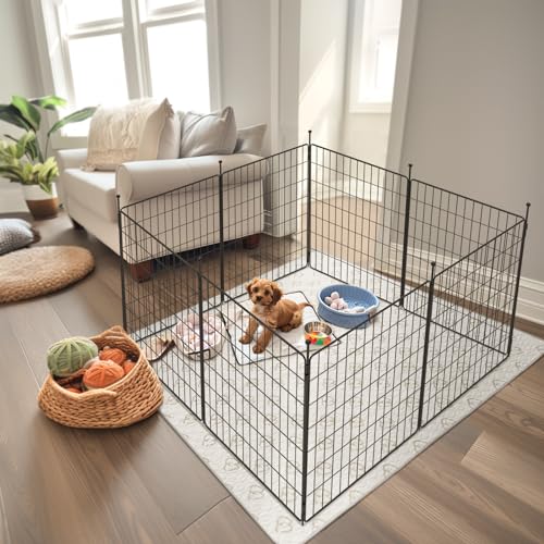 FXW MiniPaws Dog Playpen, Indoor, Yard & RV Camping, 32" H, 8 Panels | Portable, Expandable Layout, Tool-Free Setup, For Small & Medium Dogs - size: 32"H