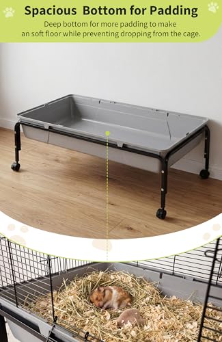 Garvee Small Animal Cage, 40 ''L Animal Cage for Bunny Hutch with Detachable Stand,Ramp, Extra Platform RemovableTray for Chinchilla, Rabbit, Guinea Pigs, Hedgehog, Gerbil | Detachable Stand,Ramp, Extra Platform Removable Tray for Chinchilla, Rabbit, Guin
