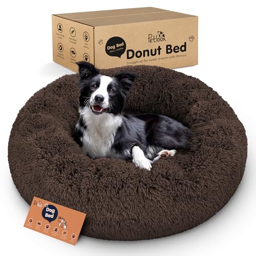 Donut Dog Bed - Premium Comfort for Anxiety Relief - Fluffy & Calming Design with Ultra-Plush Support | Cozy Round Dog Bed with Super Soft Circle Style (Coffee, Large) - color: Coffee, size: Large (36"L x 36"W x 10"Th)